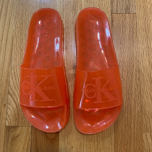 calvin klein jelly slides